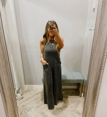 SUMMIT Square-Neck Gauze Wide Leg Jumpsuit