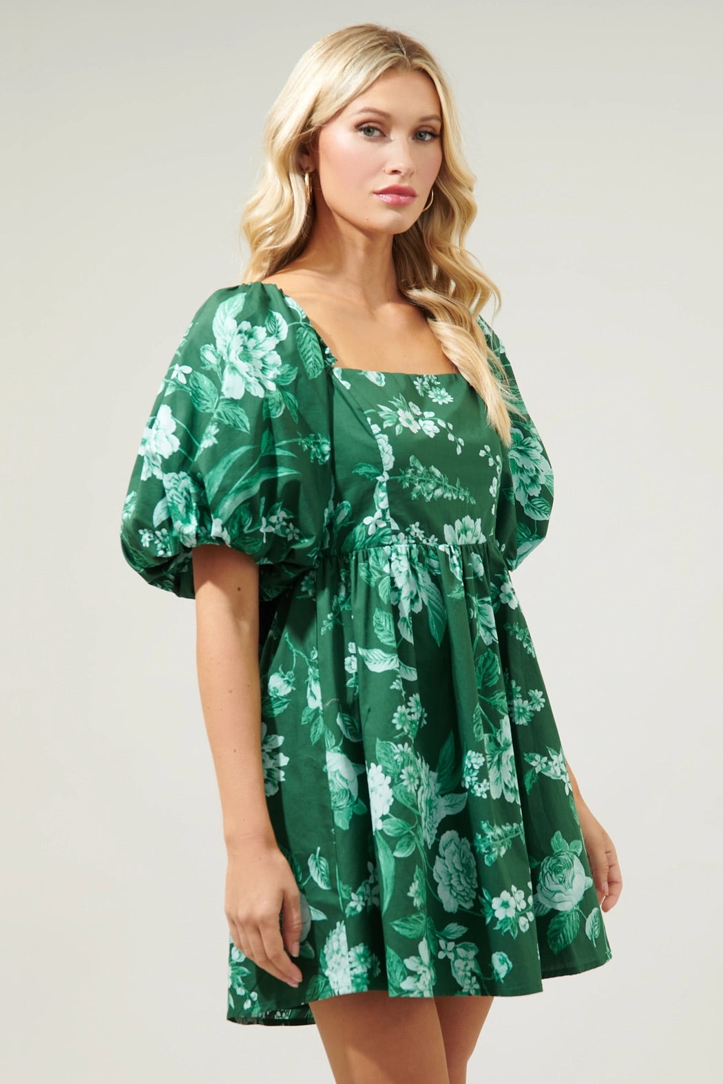 PASCAL Floral PuffSleeve Babydoll Dress