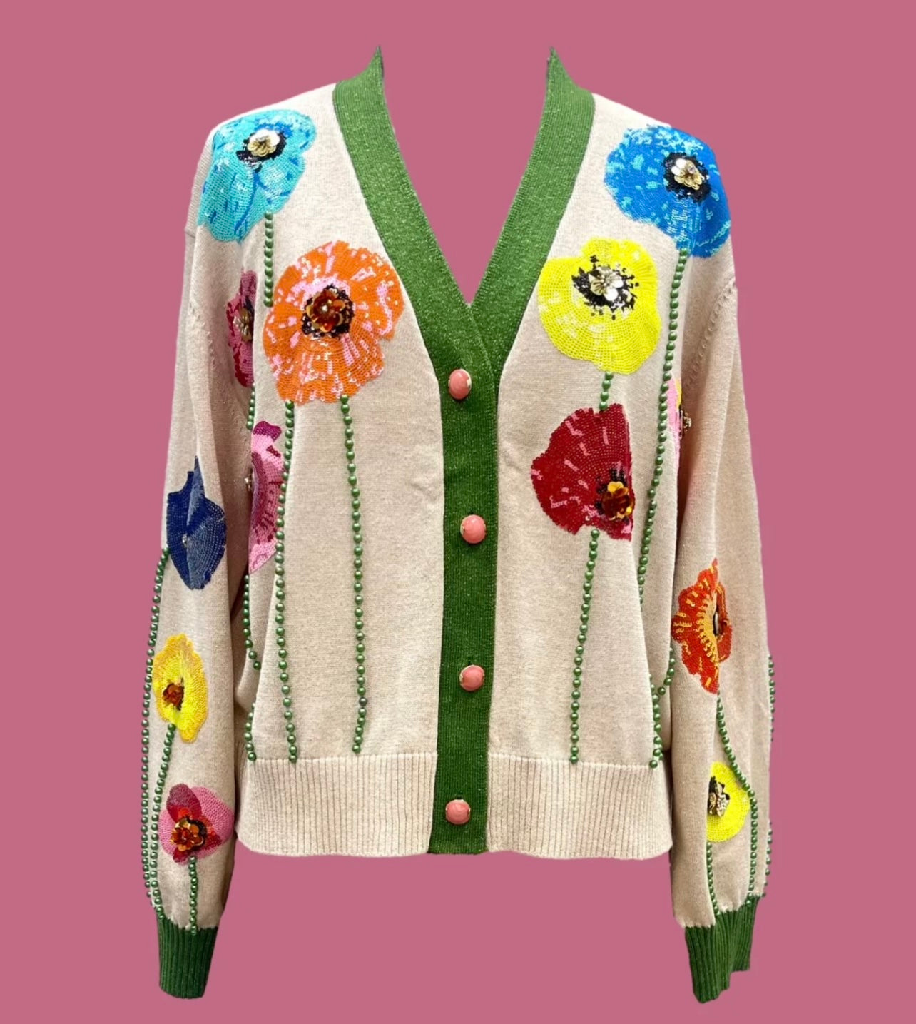 QUEEN OF SPARKLES Lurex Knit/Sequin POPPY Cardigan Top Jo Jo