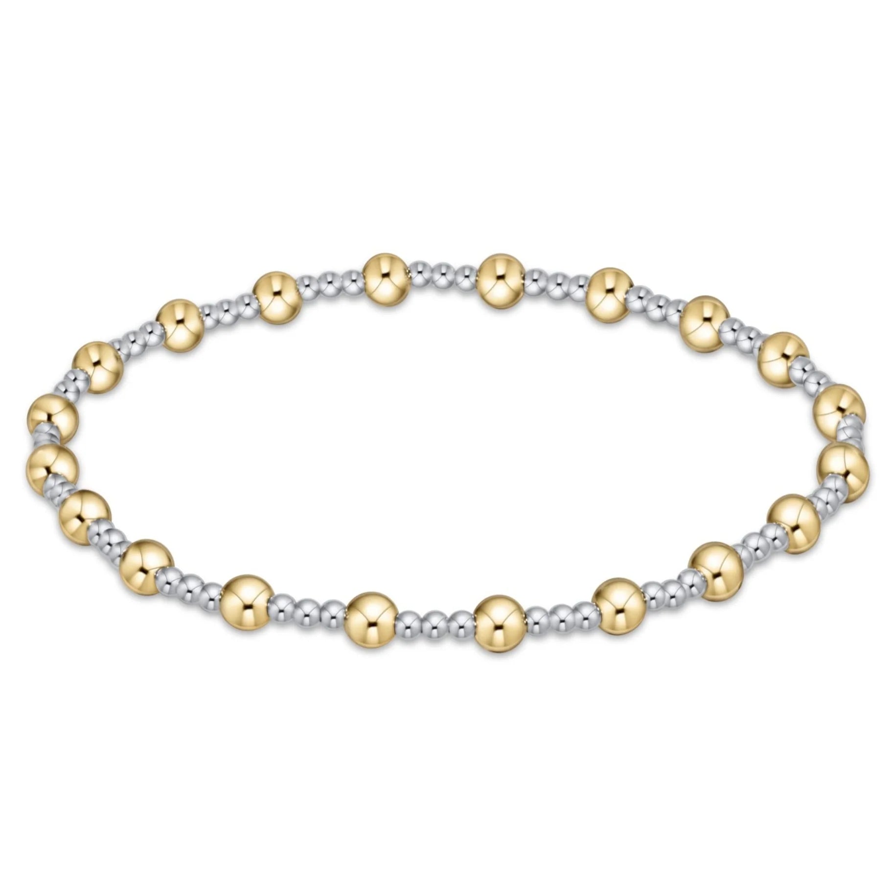 ENEWTON Classic SINCERITY Pattern 6mm Bead Bracelet-Mixed Metal