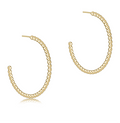 ENewton Beaded Classic 1.25" Post Hoop Earring- 2mm Gold
