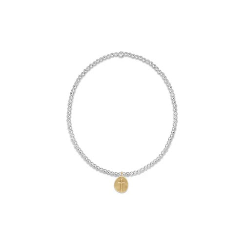 ENEWTON Small Gold Charm INSPIRE Mixed Metal 2mm Bead Bracelet