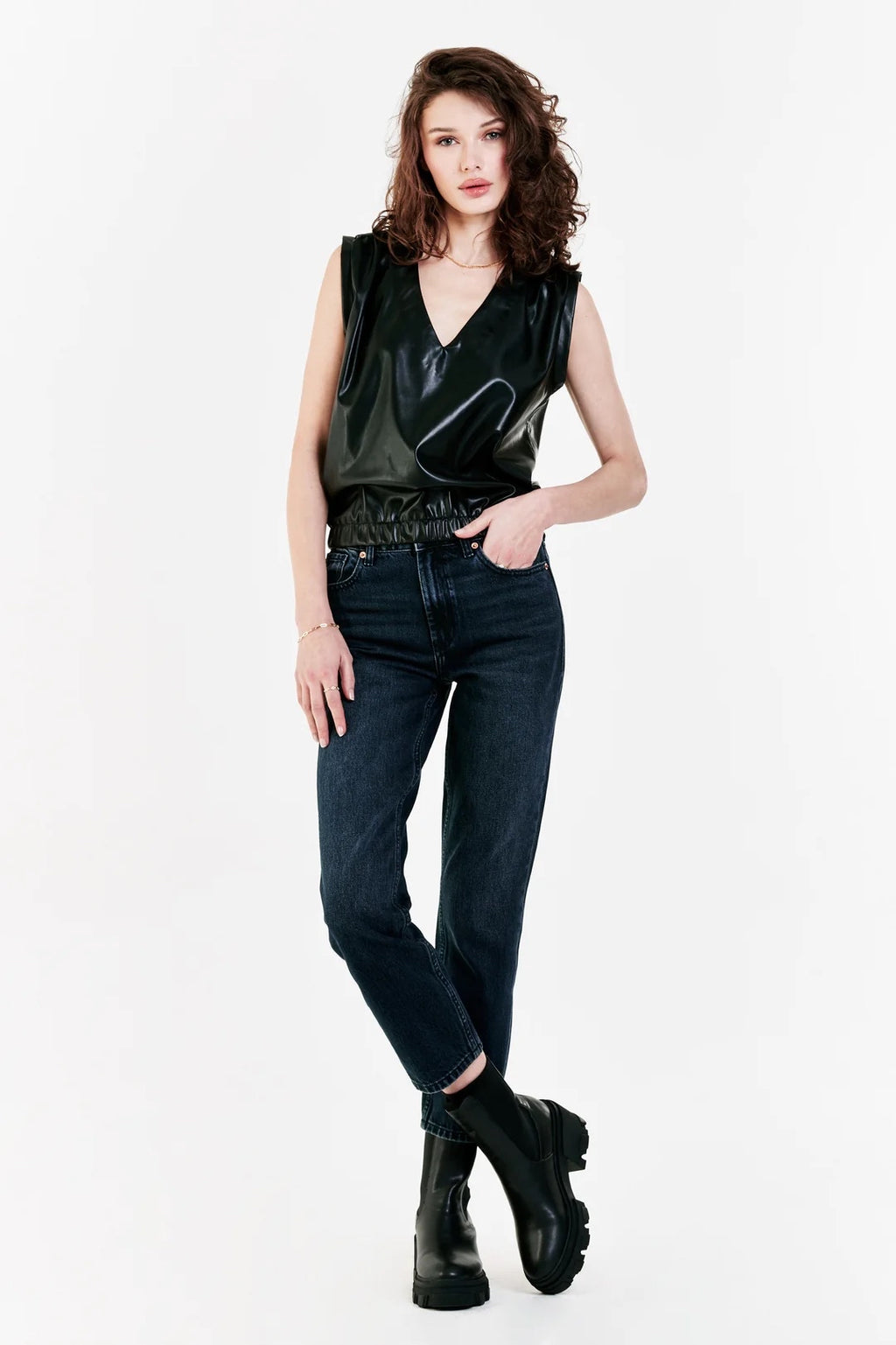DEAR JOHN MixMedia ARYA Vegan Leather Tank Top
