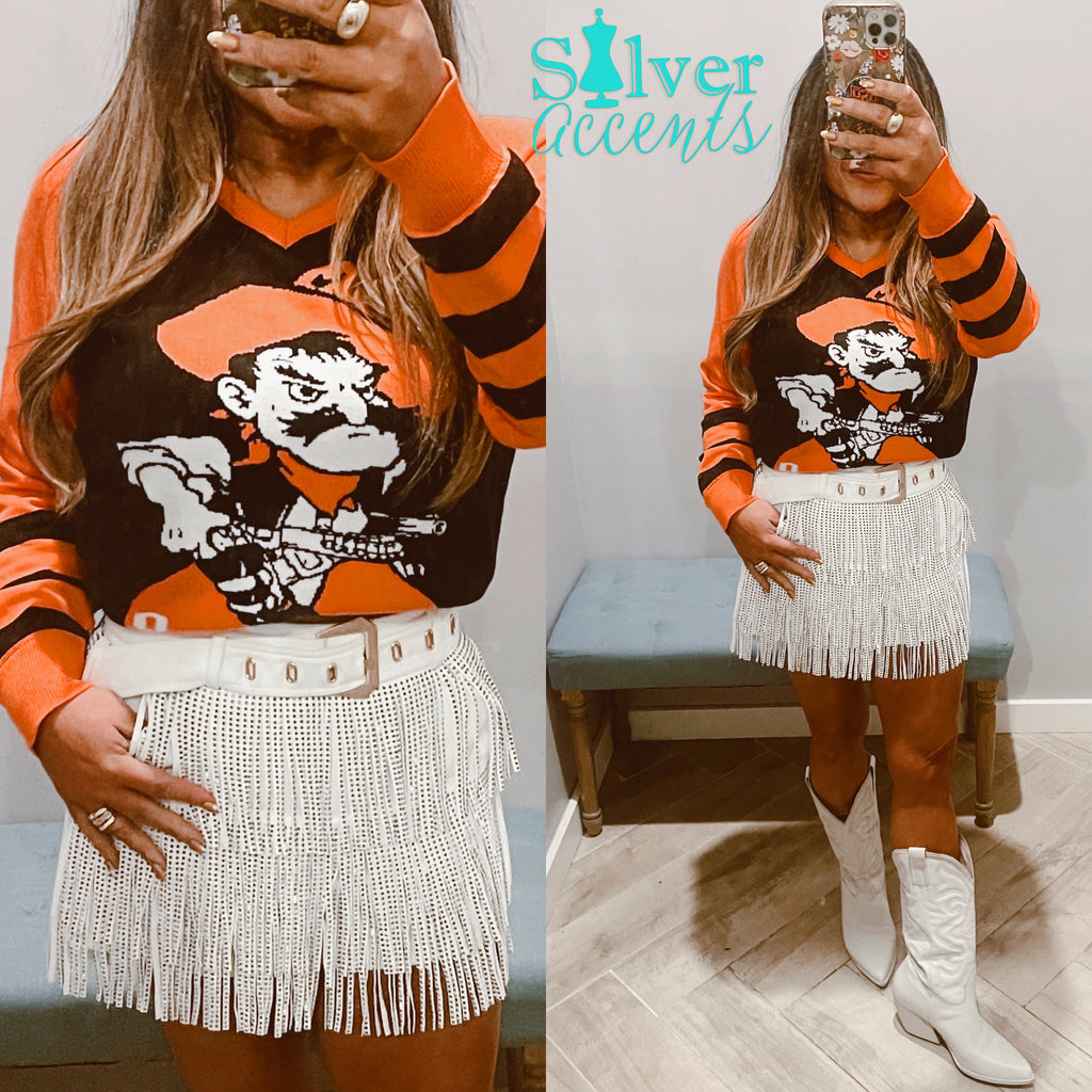 EMERSON STREET Team PISTOL PETE V-Neck OSU Sweater