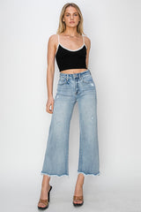 VIRGO HiRise WideLeg FrayHem Crop Jean