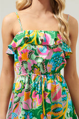 LANAI Floral Satin Convertible Dress