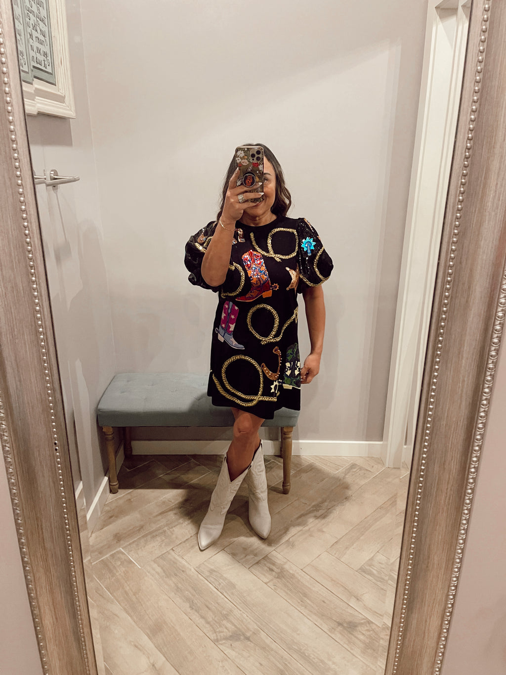 QUEEN OF SPARKLE Sequin COWGIRL Icon Dress