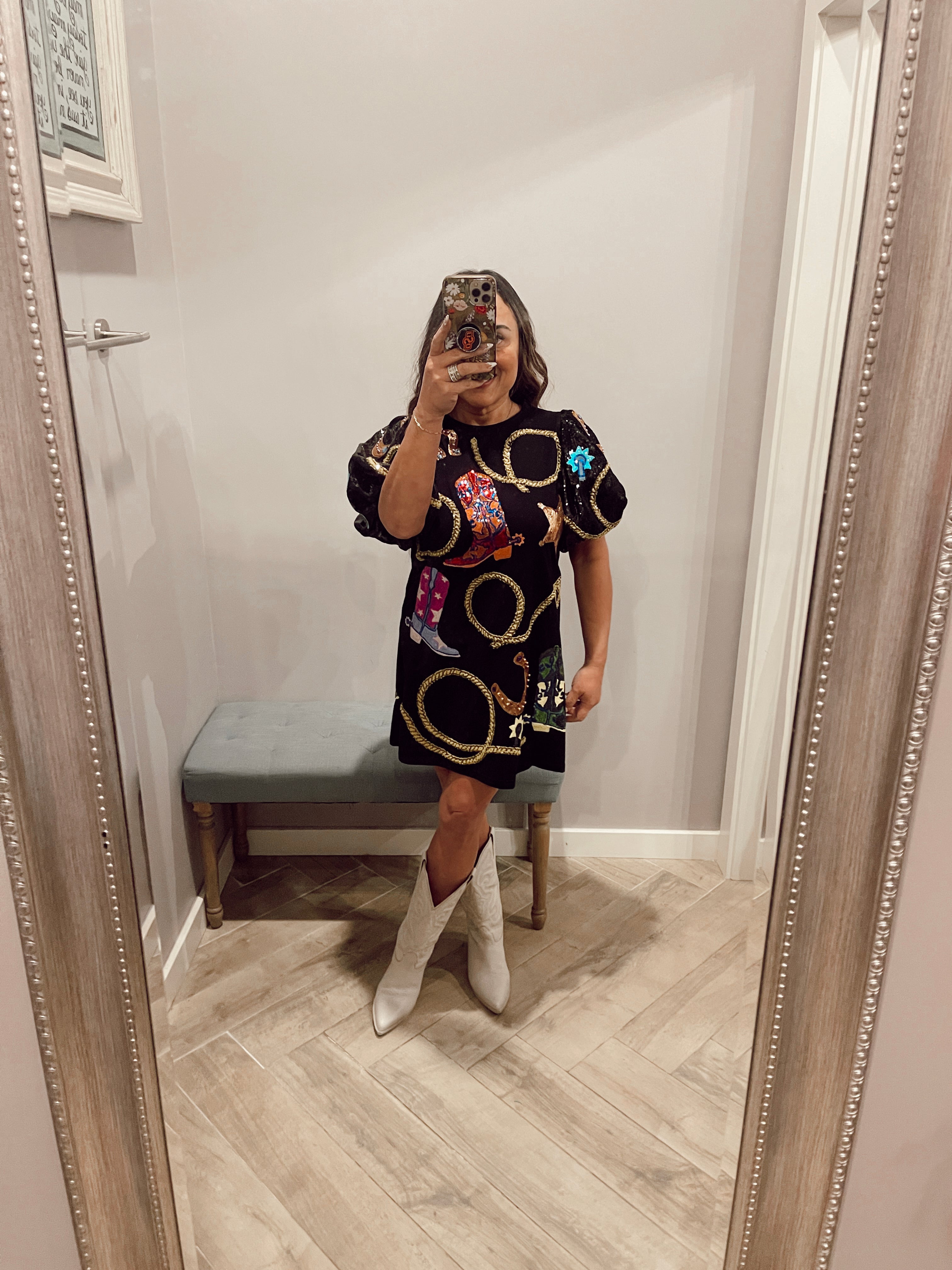 QUEEN OF SPARKLE Sequin COWGIRL Icon Dress