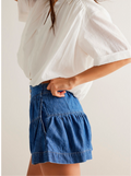 FREE PEOPLE Denim FLEUR Pleated Short