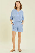 ALARM 2pc Henley/Short Knit Set