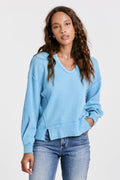DEAR JOHN V-Neck ZYRA Waffle Knit Top