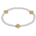 ENewton SIGNATURE CROSS Sterling Mixed Metal Pattern 3mm Bead Bracelet