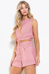 *TICKLED 2pc Striped Top/Short Set