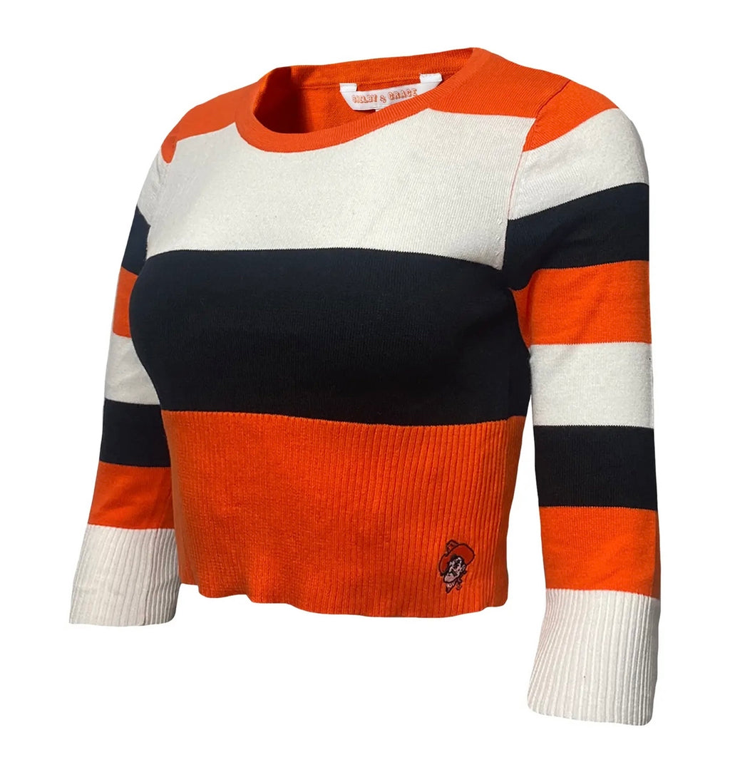 S&G Ok State PISTOL PETE Crop Sweater Top