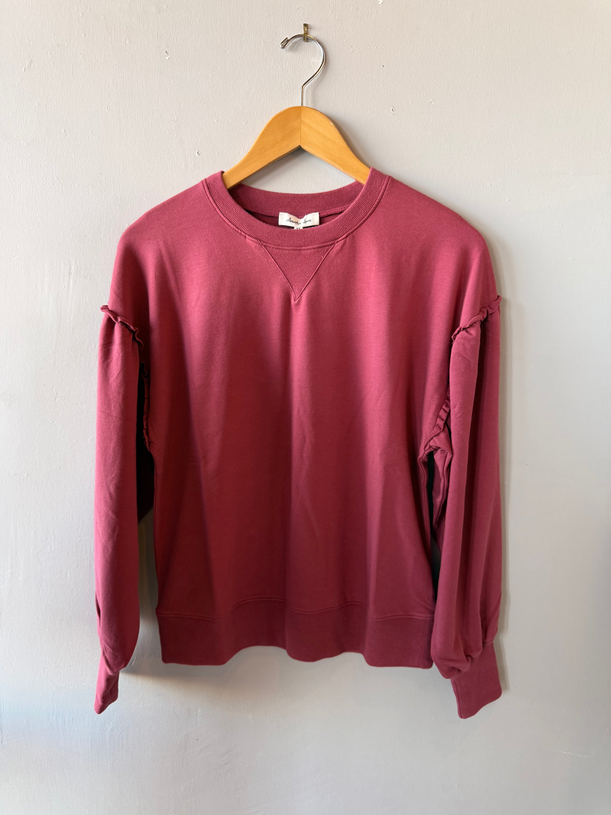 Another Love Jasmira Ruffle Shoulder Top - Merlot