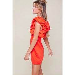 SUTTON Pleated PuffSleeve Cocktail Dress