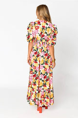 BUDDY LOVE Floral MIRANDA PuffSleeve Keyhole Cutout Maxi Dress