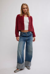 FREE PEOPLE FuzzyKnit CELESTE JewelButton Cardigan