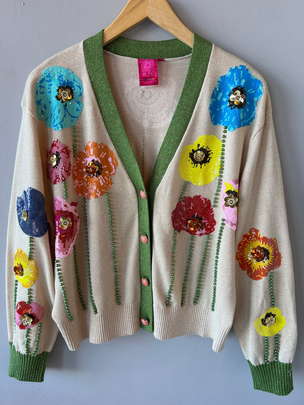 QUEEN OF SPARKLES Lurex Knit/Sequin POPPY Cardigan Top Jo Jo