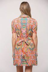 VERONA Paisley Print LinenBlend Blazer Dress