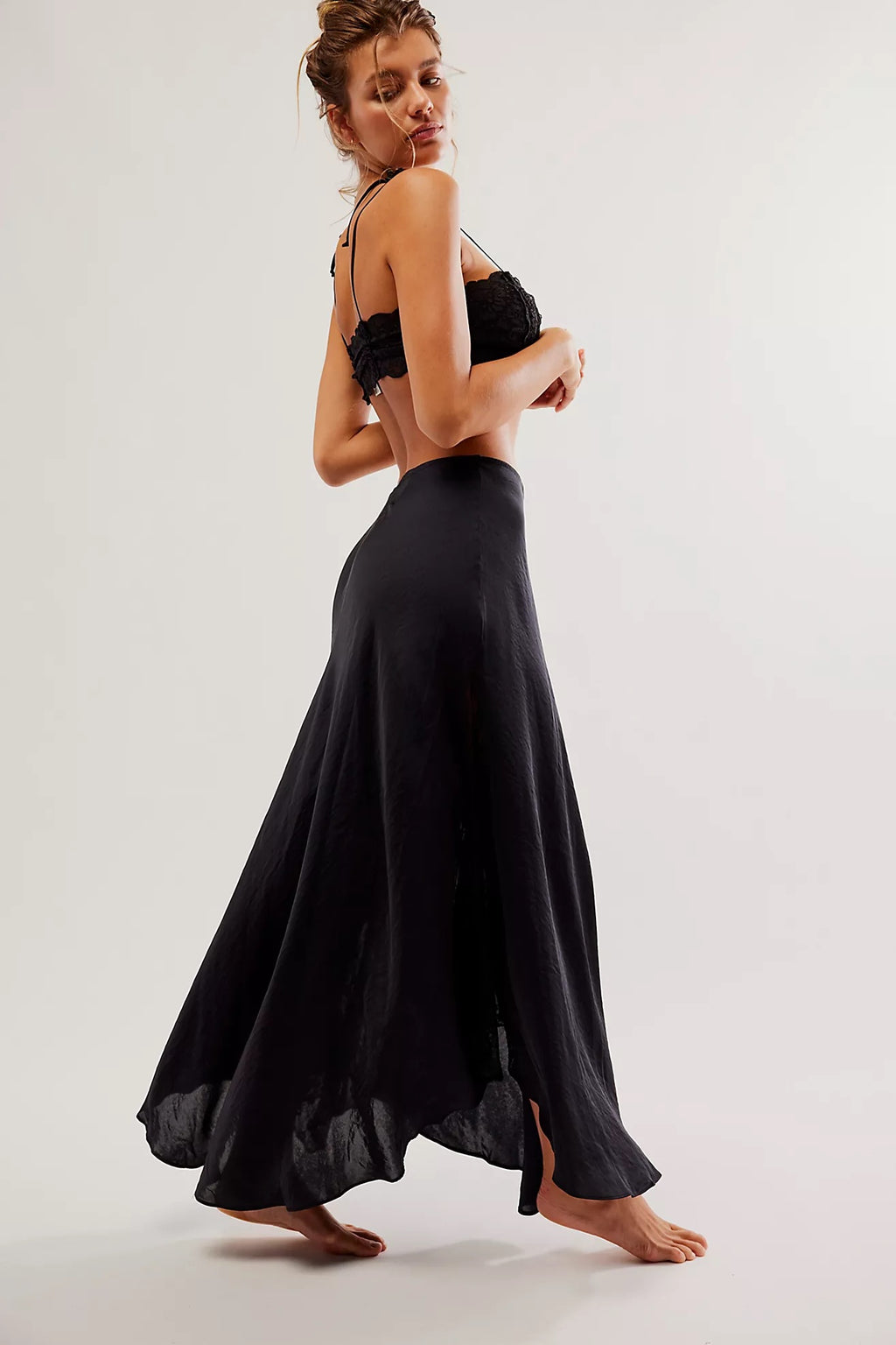 FREE PEOPLE MidRise MAKE YOU MINE 1/2 Slip Satin Skort