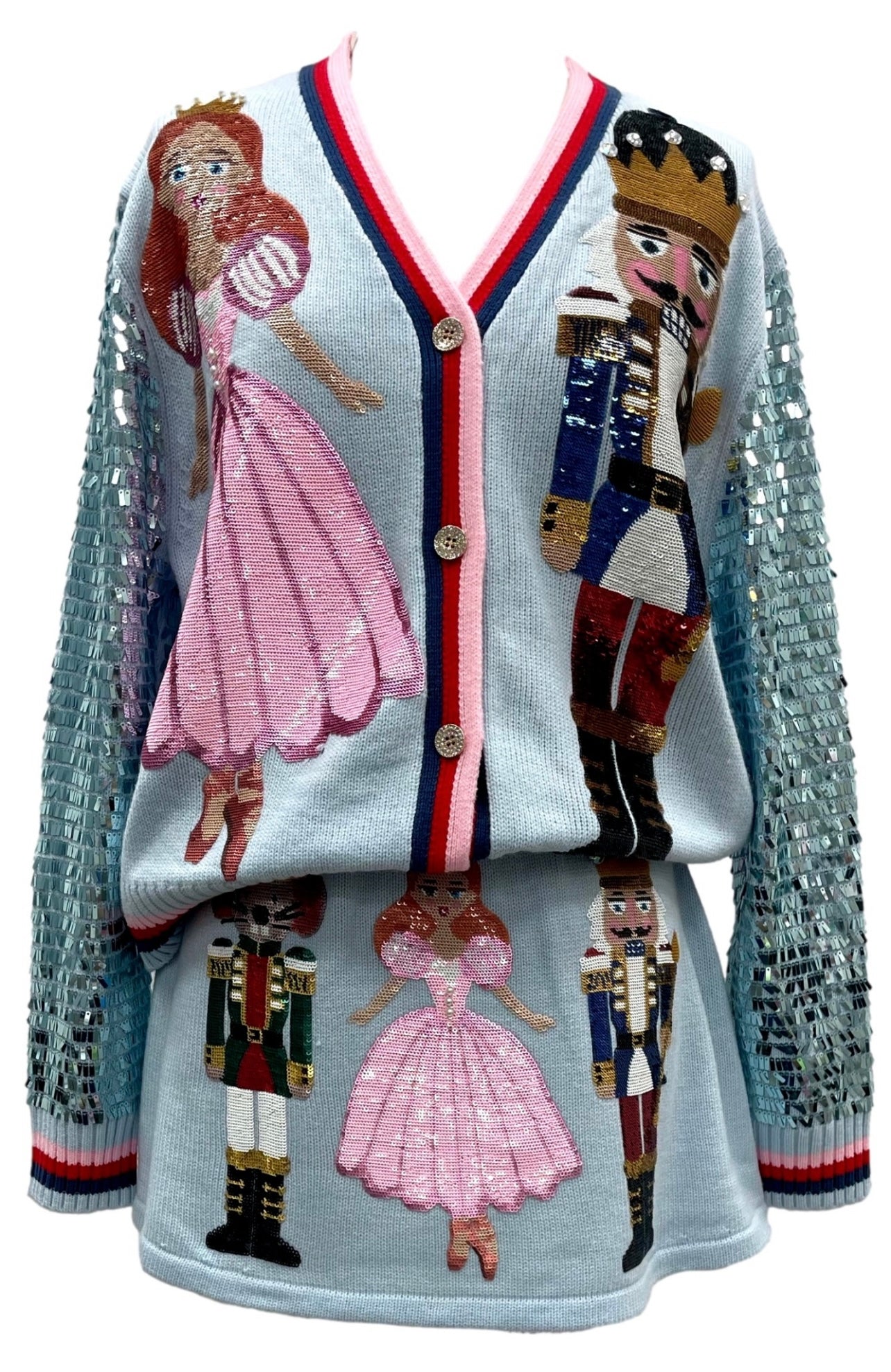QUEEN OF SPARKLES Sequin Sleeve NUTCRACKER & CLARA SHARD Cardigan Top