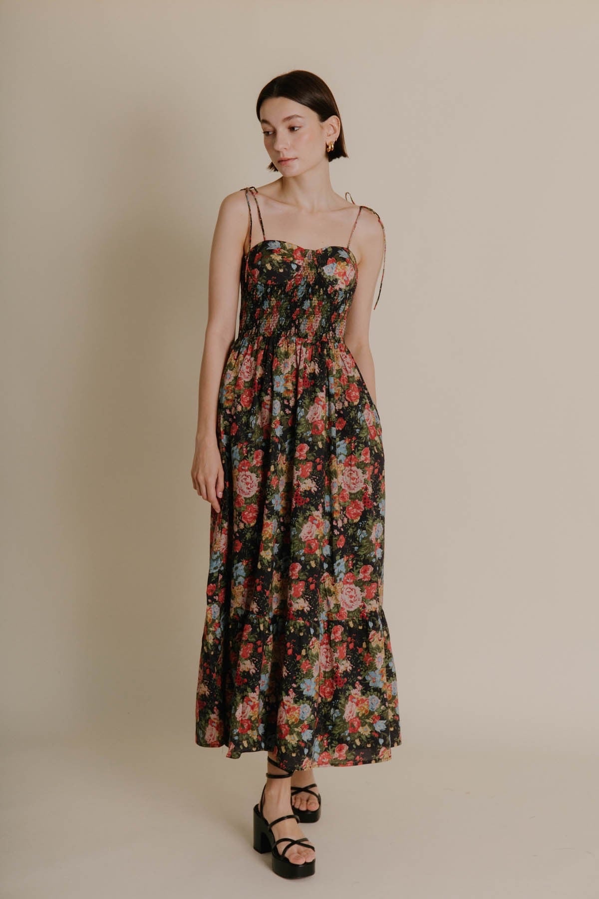 AUREUM Bustier WISHFUL Floral Midi Dress