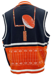 QUEEN OF SPARKLES ColorBlock  FOOTBALL ICON ButtonUp Sweater Vest