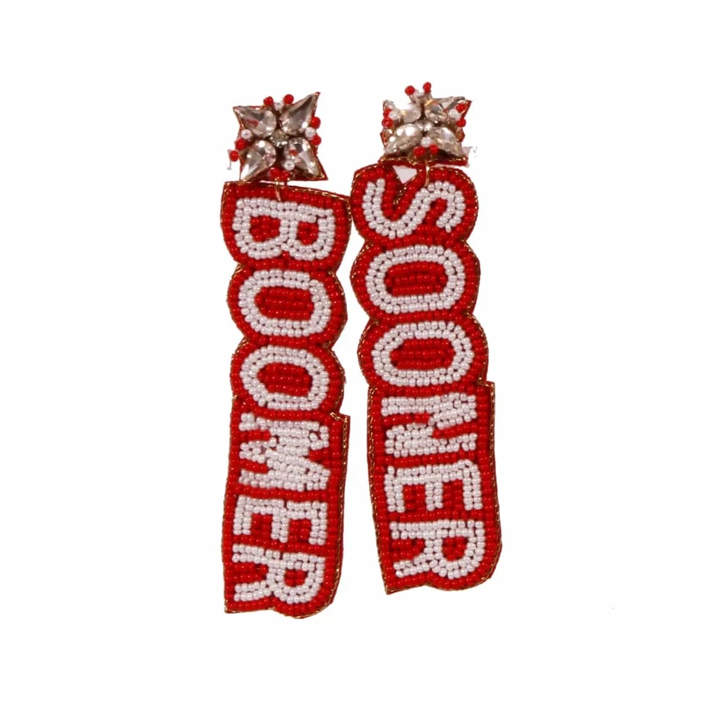 DD Oklahoma BOOMER SOONER Beaded Earrings