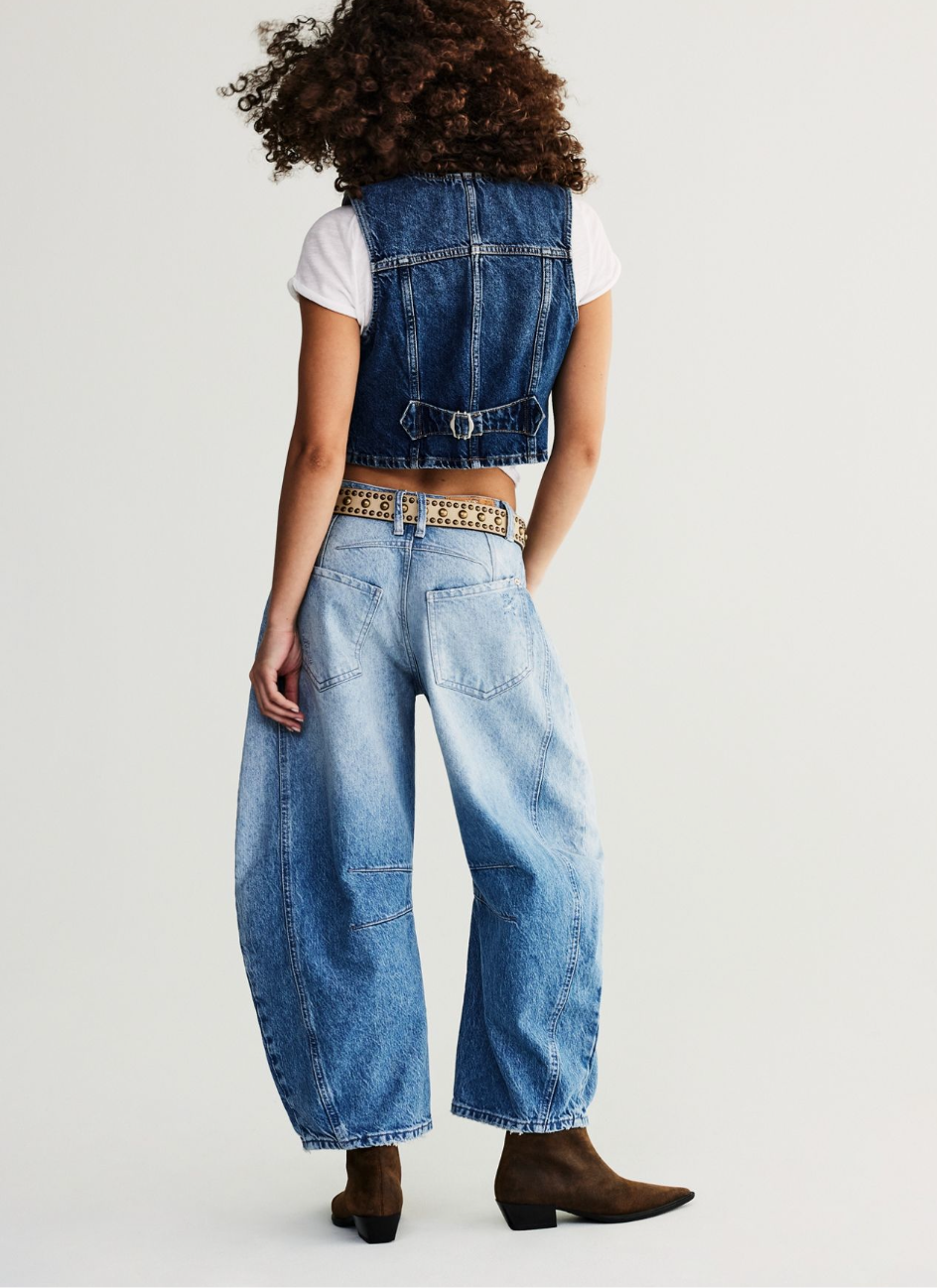 FREE PEOPLE MidRise GOOD LUCK Barrel Jeans