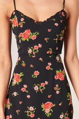 ENGLISH ROSE Floral TieStrap Ruffle Dress