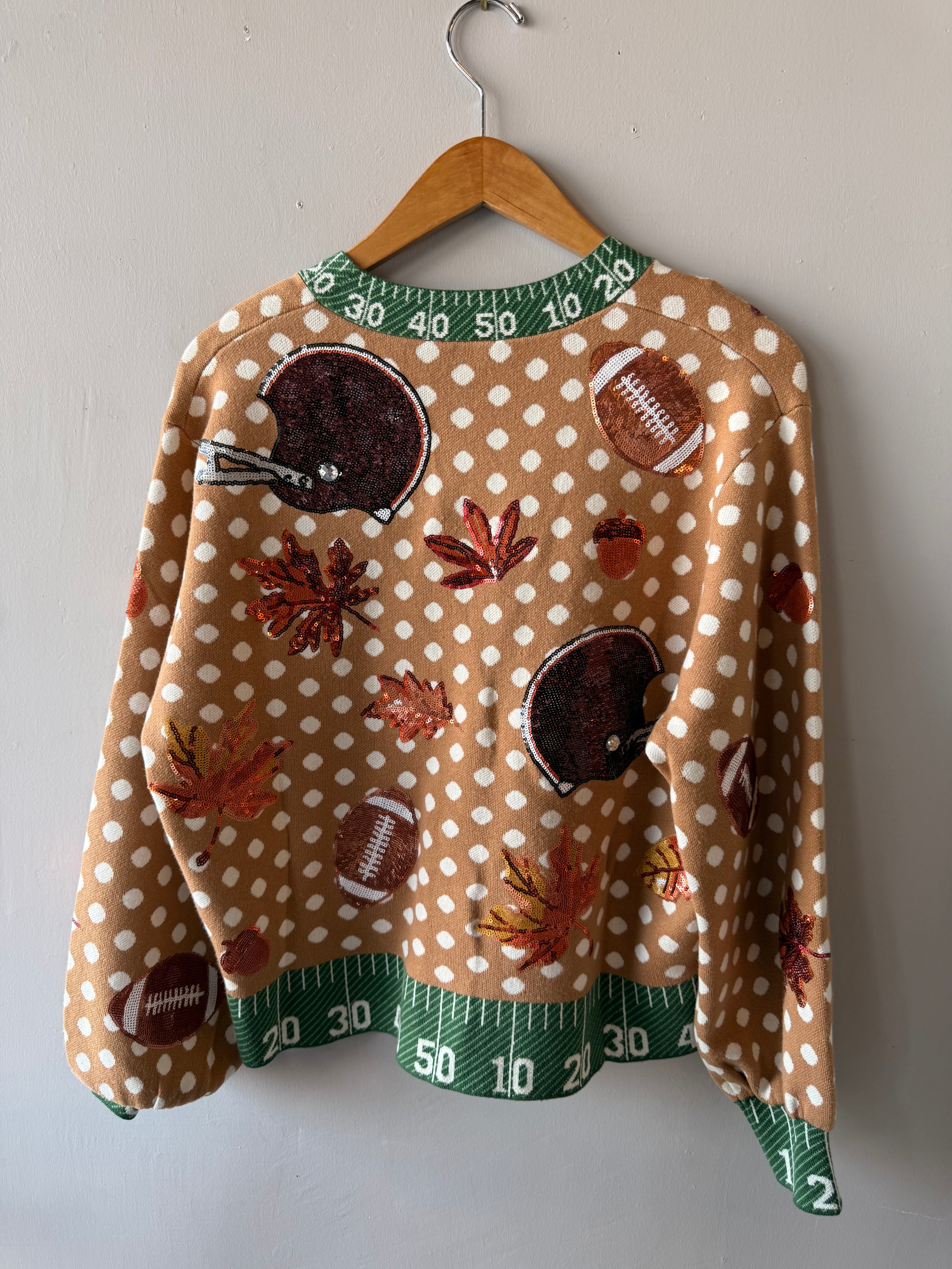 Queen of Sparkles Football Fall Cardigan