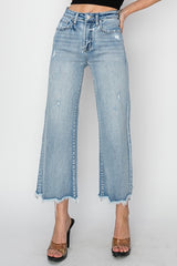 VIRGO HiRise WideLeg FrayHem Crop Jean