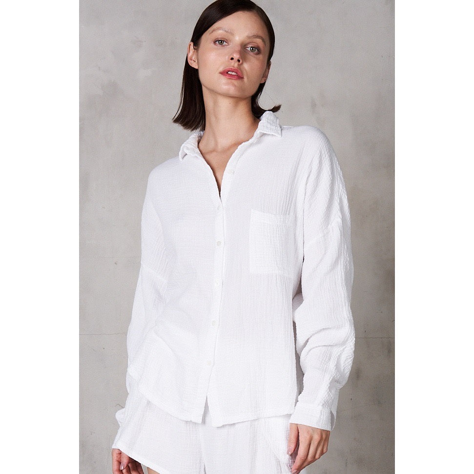 STARRY EYED DoubleGaze MineralWash ButtonDown Top