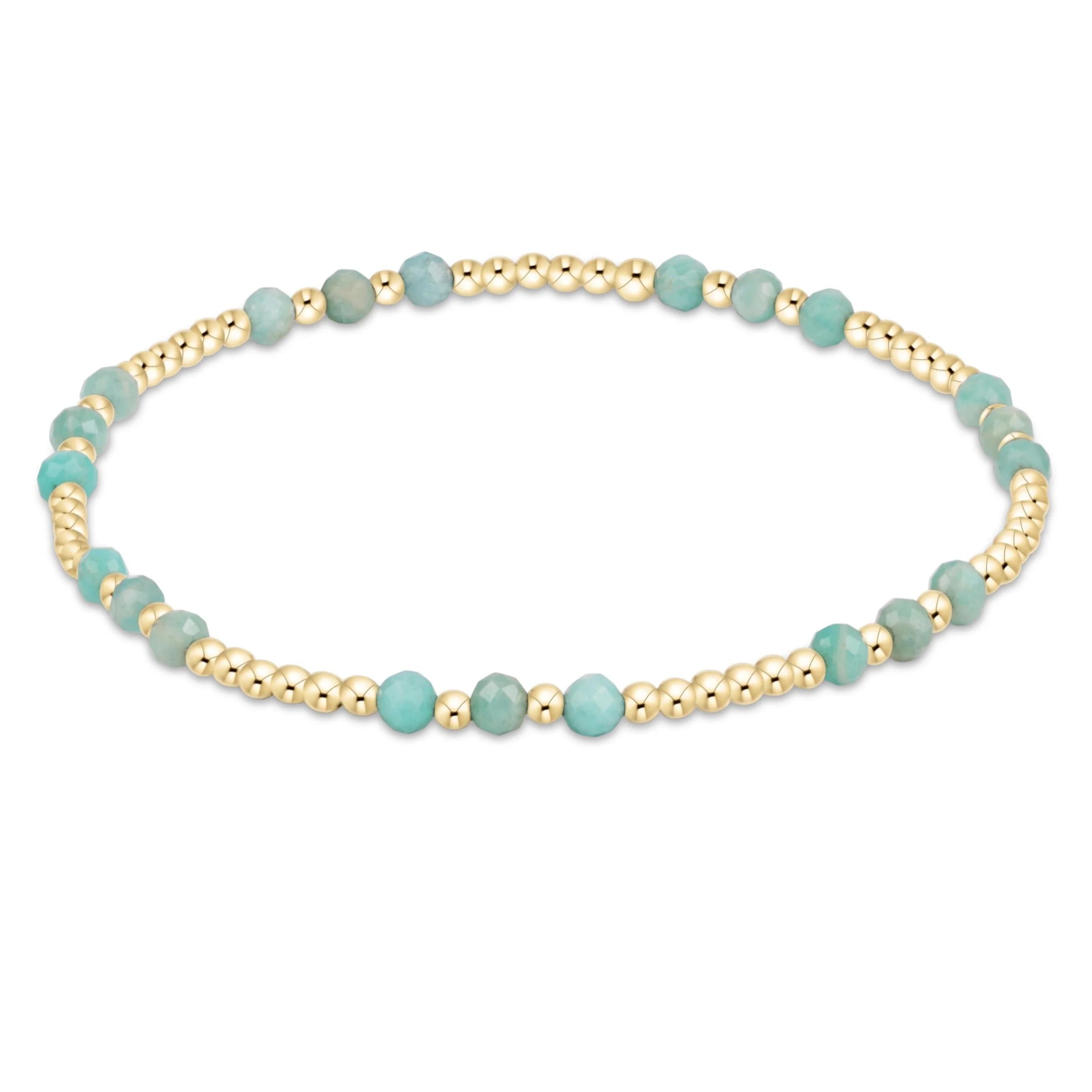 Enewton Gemstone Gold JOY Pattern 3mm Bead Bracelet - AMAZONITE