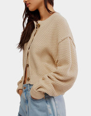 FREE PEOPLE ButtonDown LILA Crop Cardigan