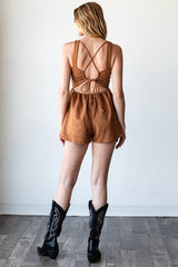 PRIME Suede CrossBack Short Romper