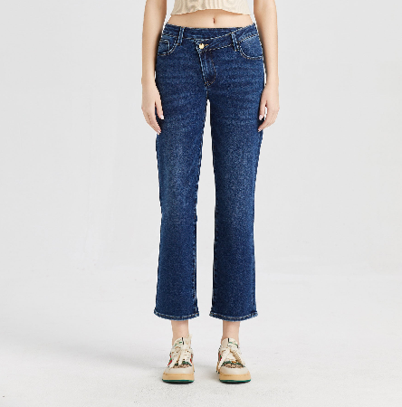 BAYEAS HiRise ROSE Crossover Straight Leg Jeans