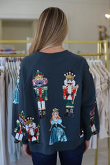 QUEEN OF SPARKLES Sequin NUTCRACKER Ballet Sweatshirt