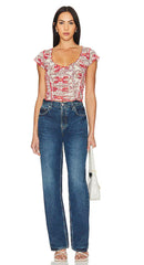 FREE PEOPLE Mesh Floral OH MY BABY Tee