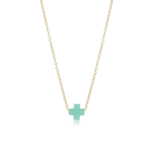 ENewton Small MINT Signature CROSS 16” Gold Necklace