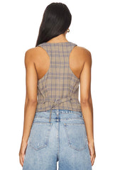 FREE PEOPLE Plaid LIBBY Vest Top