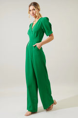 GO GETTER Surplice Wideleg Jumpsuit