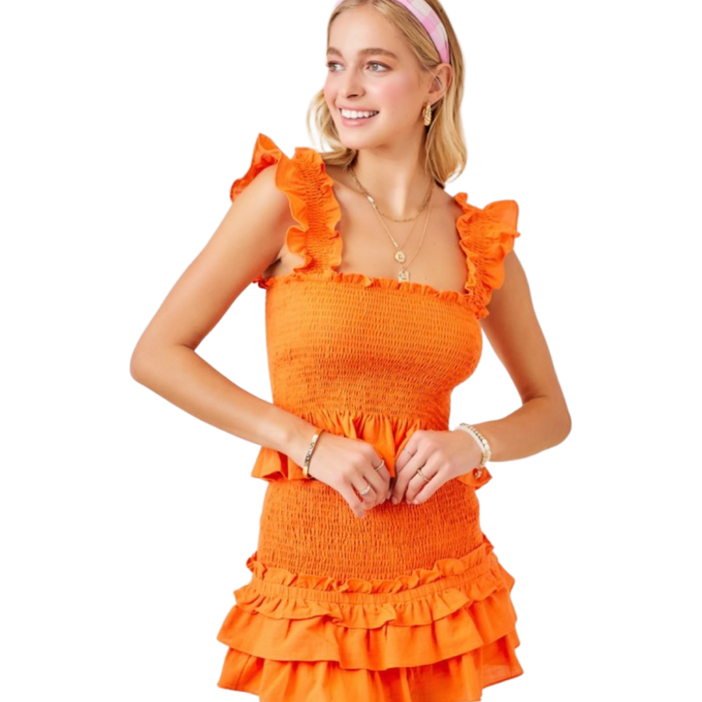 Stripped RuffleSleeve Smock PEPLUM Top