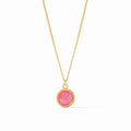 JULIE VOS Iridescent Peony Pink FLEUR DE LIS Solitaire Necklace