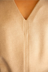 ENVOY VeganLeather RuffleSleeve V-Neck Top