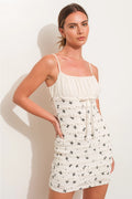 PRETTY GARBAGE BowPrint FLIRT Ruffle Mini Dress