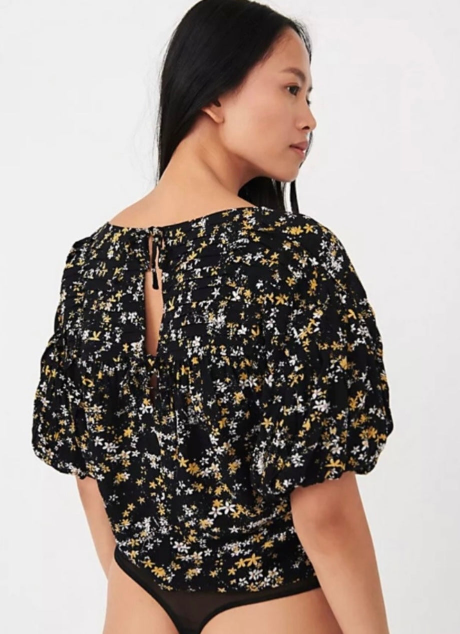 FREE PEOPLE Floral DESSA Tieback Bodysuit