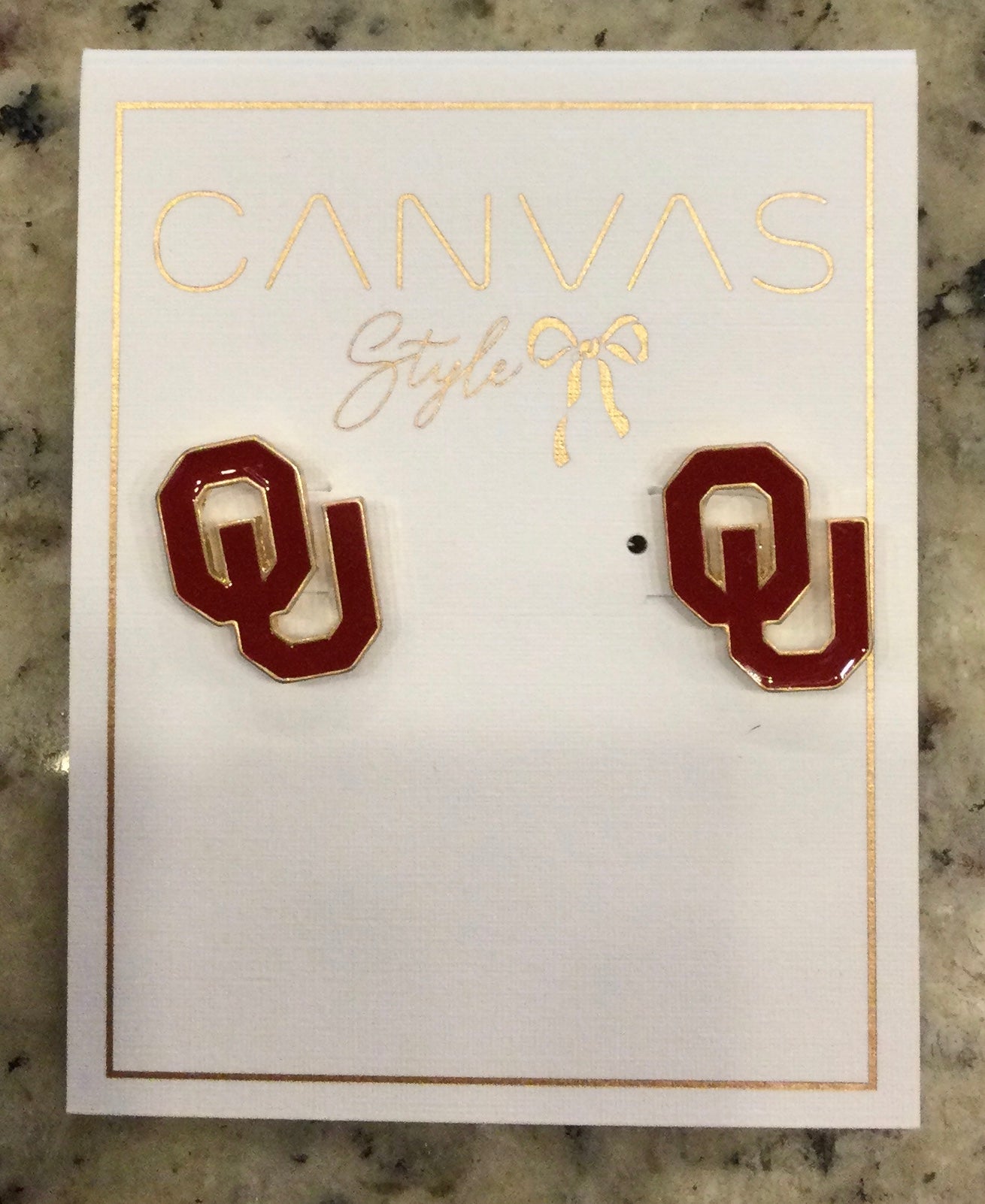 CS OU Sooners Stud Logo Earrings