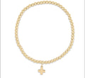 ENewton Classic Gold 3mm Bead Bracelet - SIGNATURE CROSS Charm Gold Bracelet